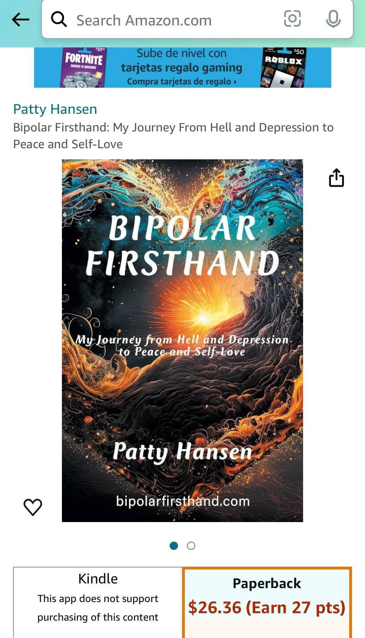 Bipolar Firsthand by Patty Hansen is Available for Purchase Now!